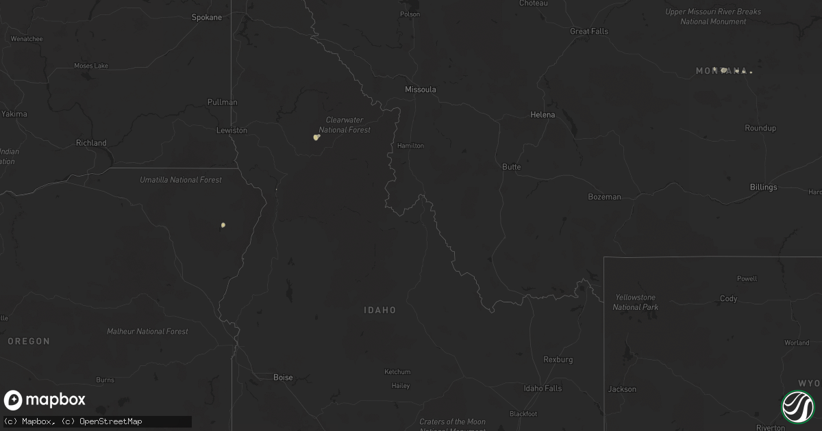 Hail map in Idaho on April 14, 2024