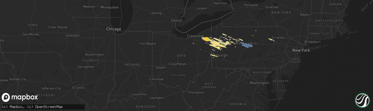 Hail map in Ohio on April 14, 2024