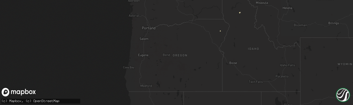 Hail map in Oregon on April 14, 2024