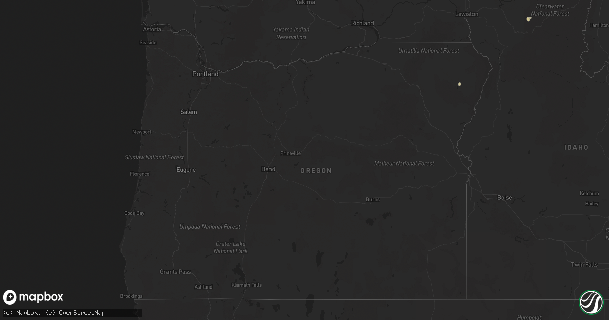 Hail map in Oregon on April 14, 2024