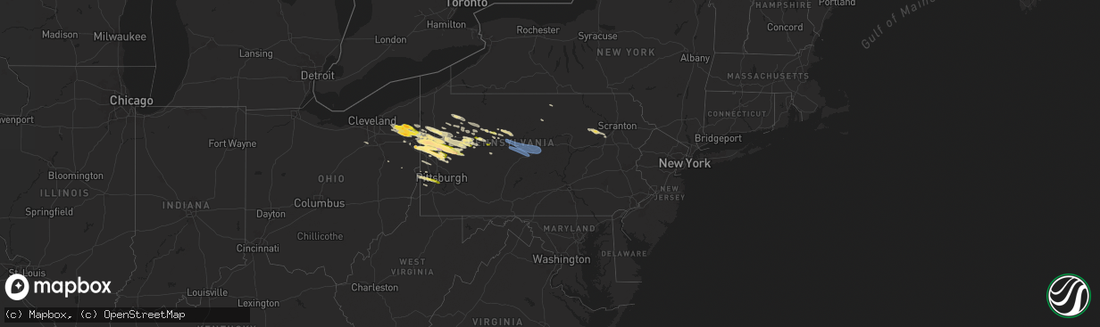Hail map in Pennsylvania on April 14, 2024