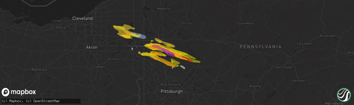 Hail map in West Sunbury, PA on April 14, 2024