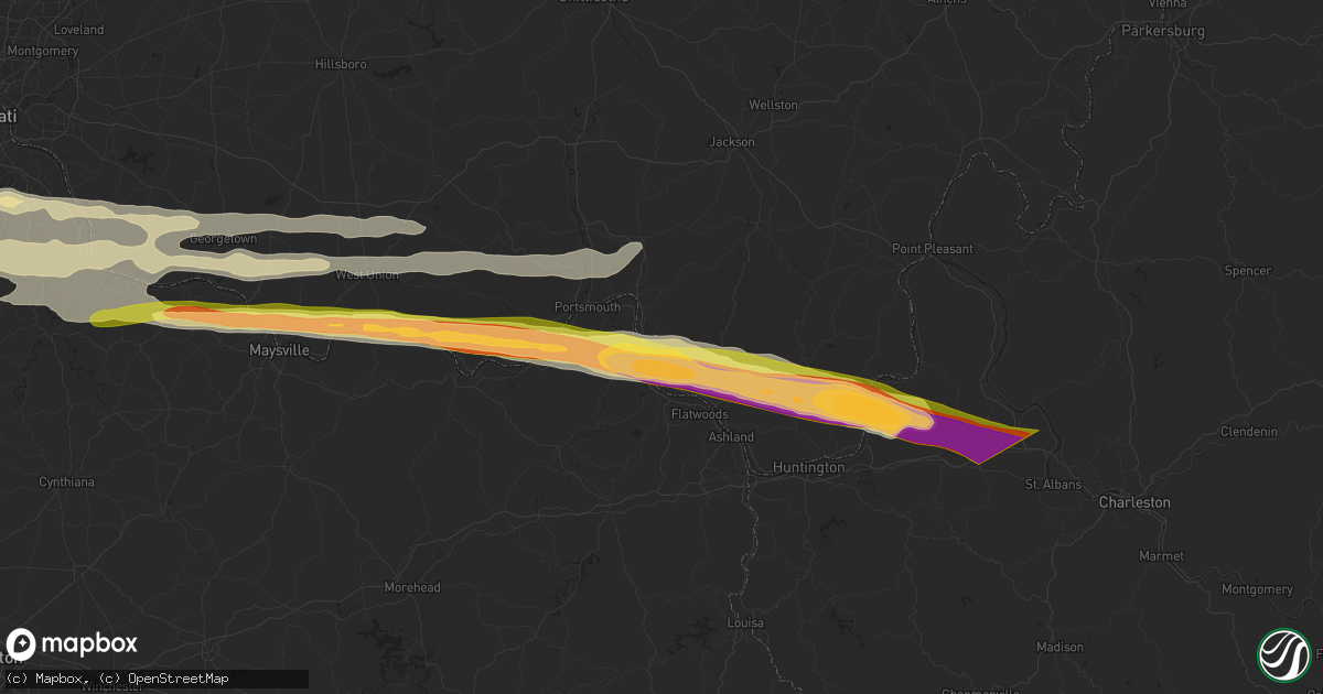 Hail map in Franklin Furnace, OH on April 14, 2025