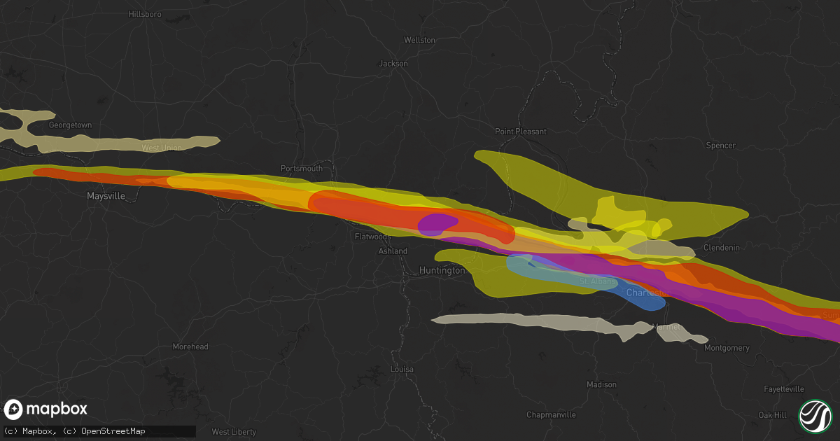 Hail map in Kitts Hill, OH on April 14, 2025