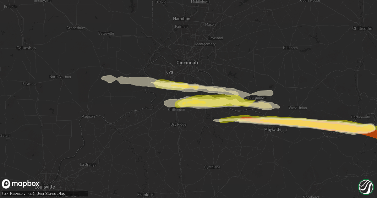 Hail map in Morning View, KY on April 14, 2025
