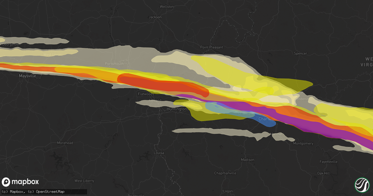Hail map in Proctorville, OH on April 14, 2025