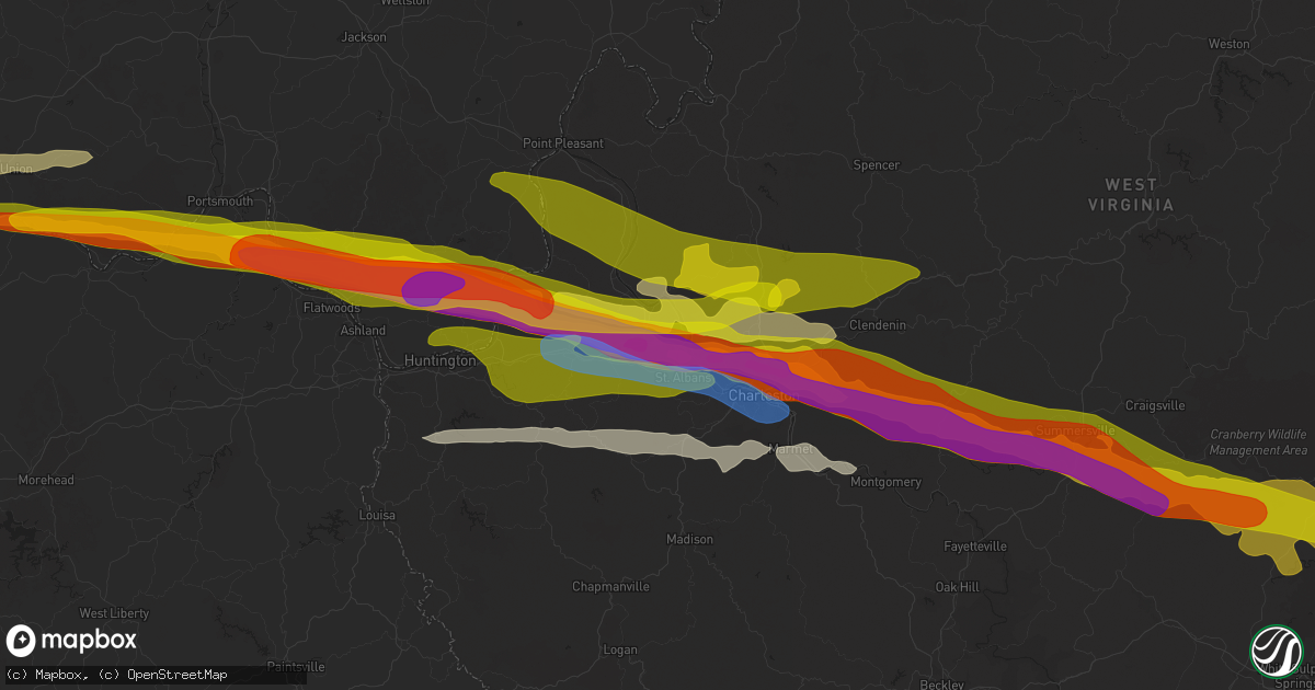 Hail map in Scott Depot, WV on April 14, 2025