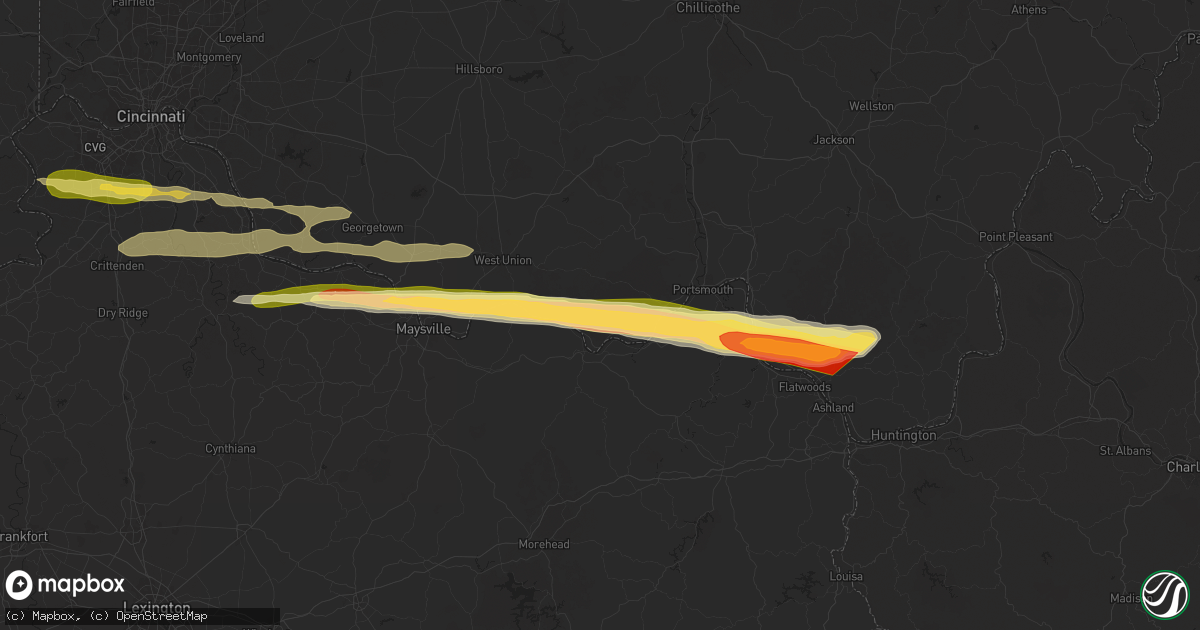 Hail map in Stout, OH on April 14, 2025