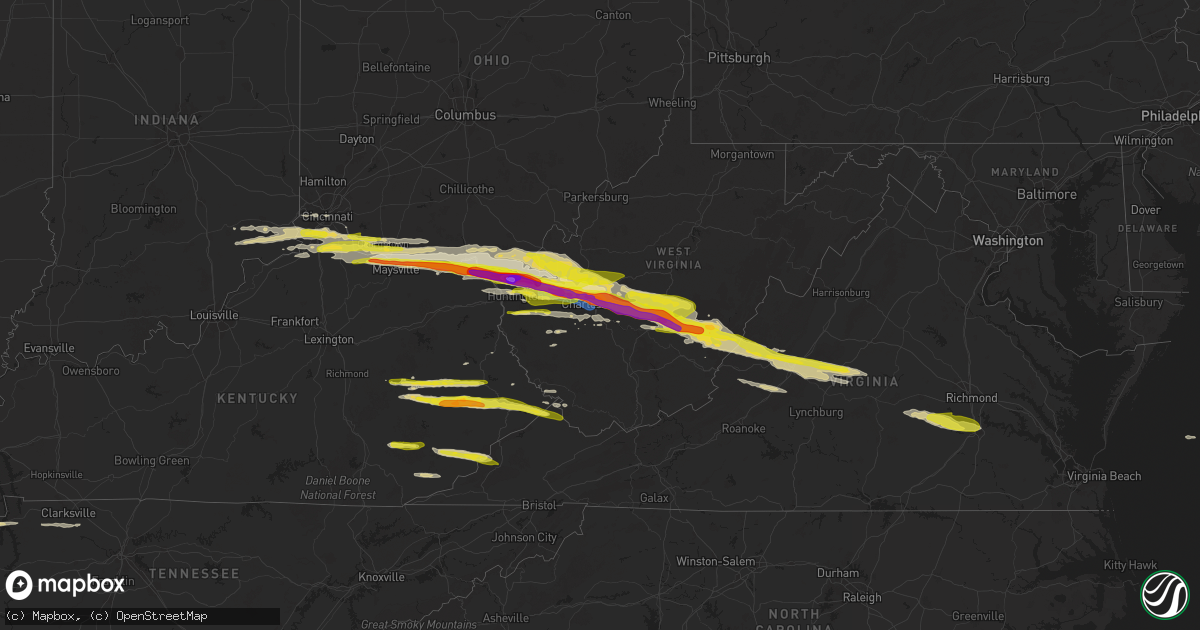 Hail map on April 14, 2025