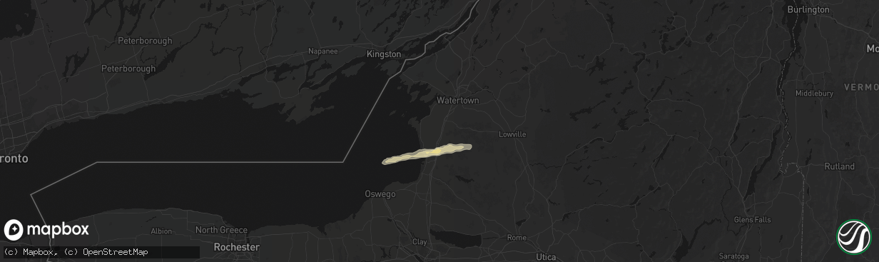 Hail map in Adams, NY on April 14, 2026