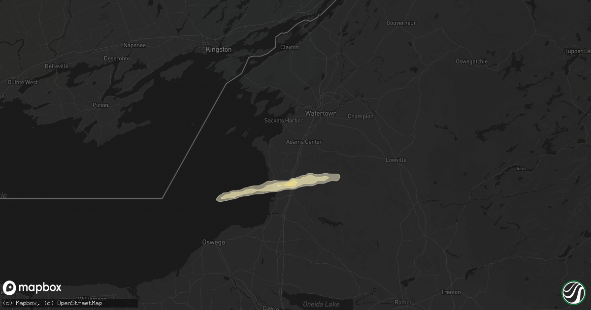 Hail map in Adams, NY on April 14, 2026