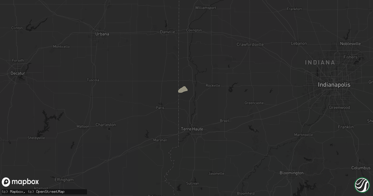 Hail map in Clinton, IN on April 14, 2026