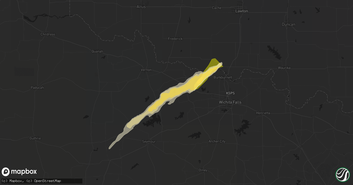Hail map in Electra, TX on April 14, 2026