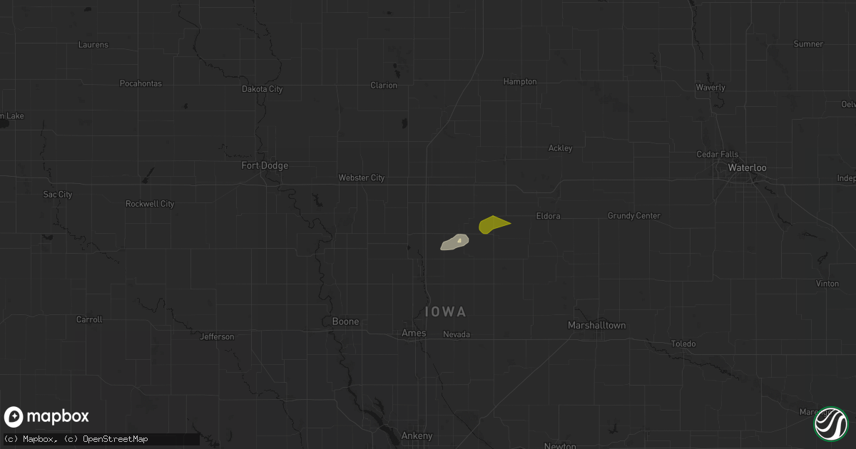 Hail map in Ellsworth, IA on April 14, 2026