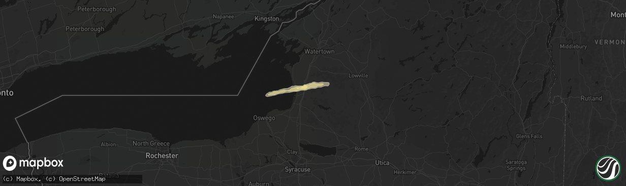 Hail map in Lacona, NY on April 14, 2026