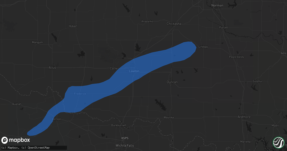 Hail map in Lawton, OK on April 14, 2026