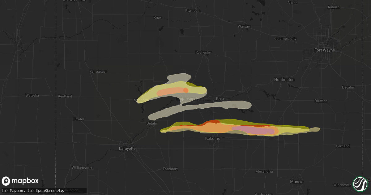 Hail map in Logansport, IN on April 14, 2026