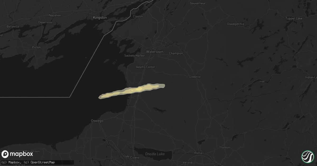 Hail map in Lorraine, NY on April 14, 2026