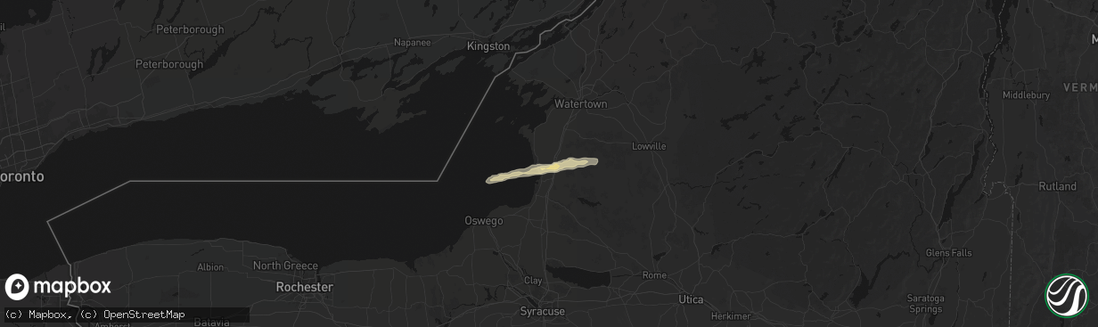 Hail map in Mannsville, NY on April 14, 2026