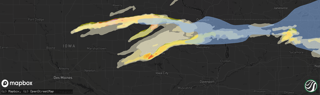 Hail map in Marion, IA on April 14, 2026