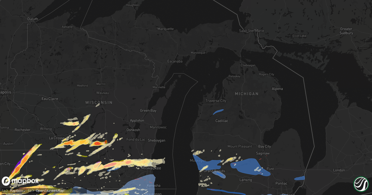 Hail map in Michigan on April 14, 2026