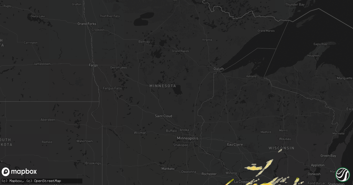 Hail map in Minnesota on April 14, 2026