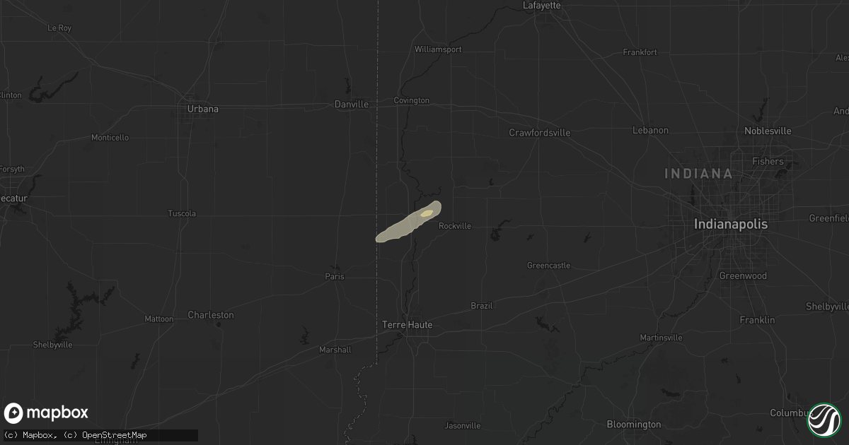 Hail map in Montezuma, IN on April 14, 2026