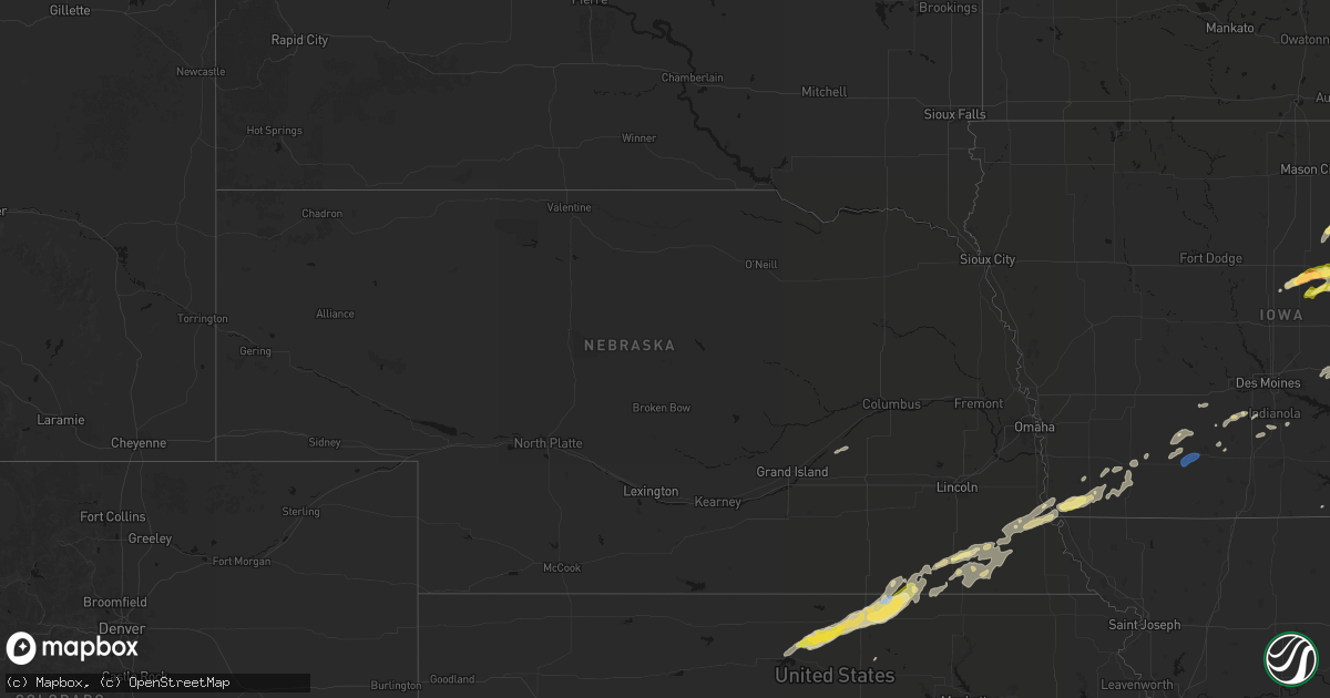 Hail map in Nebraska on April 14, 2026