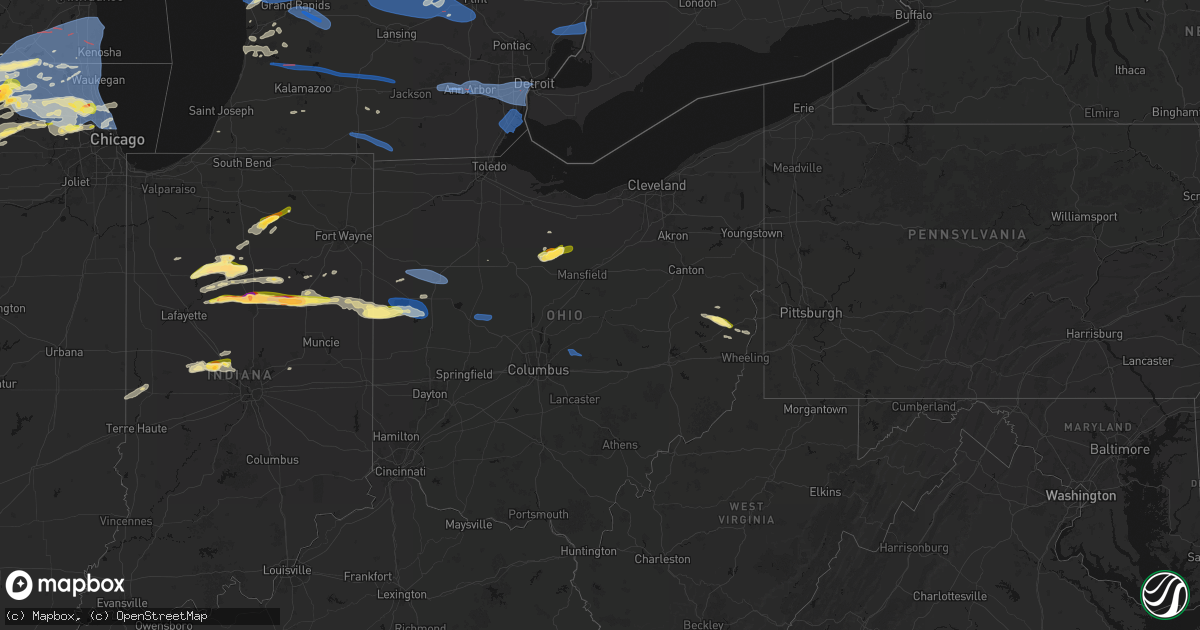 Hail map in Ohio on April 14, 2026