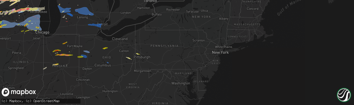 Hail map in Pennsylvania on April 14, 2026