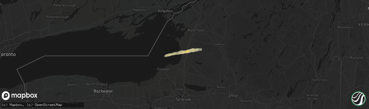 Hail map in Sandy Creek, NY on April 14, 2026