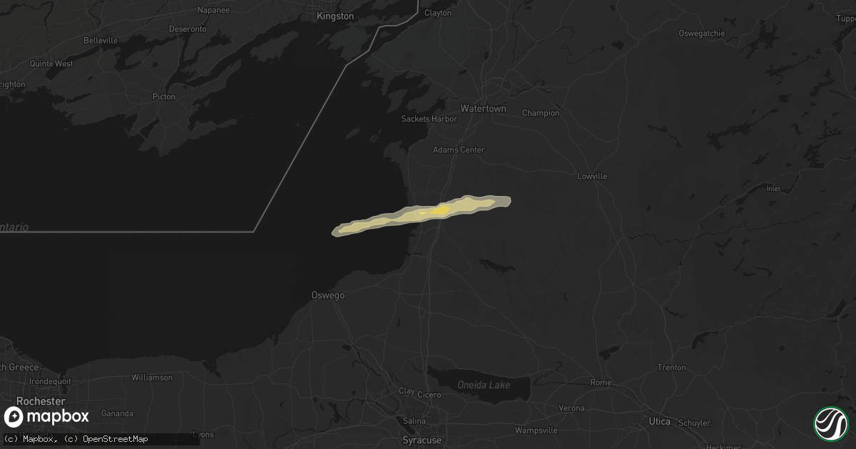 Hail map in Sandy Creek, NY on April 14, 2026
