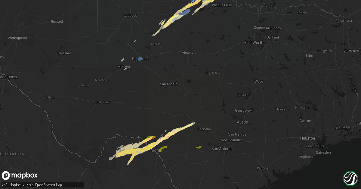 Hail map in Texas on April 14, 2026