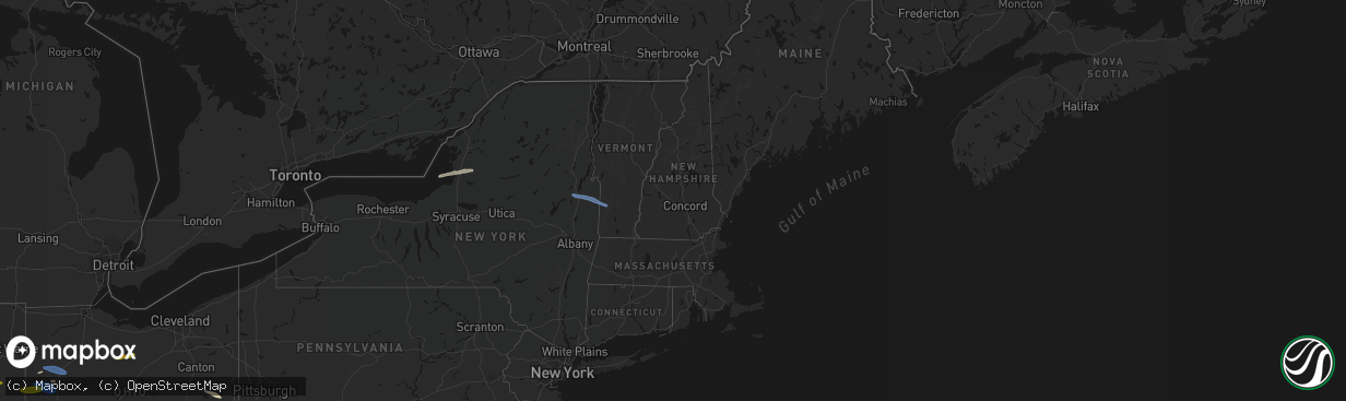 Hail map in Vermont on April 14, 2026