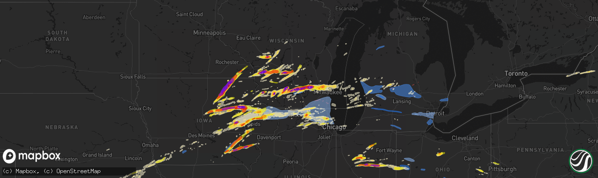 Hail map on April 14, 2026