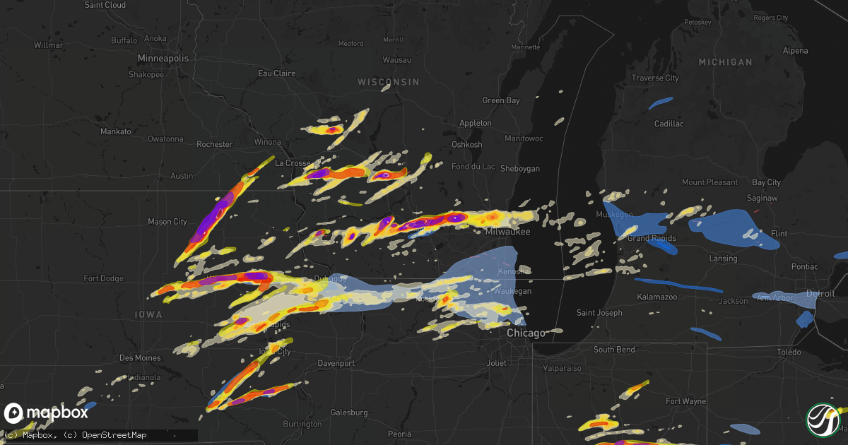 Hail map on April 14, 2026
