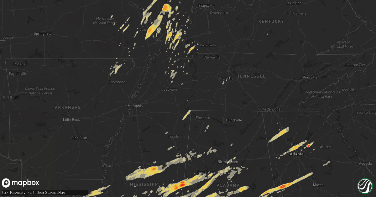 Hail map on April 15, 2011