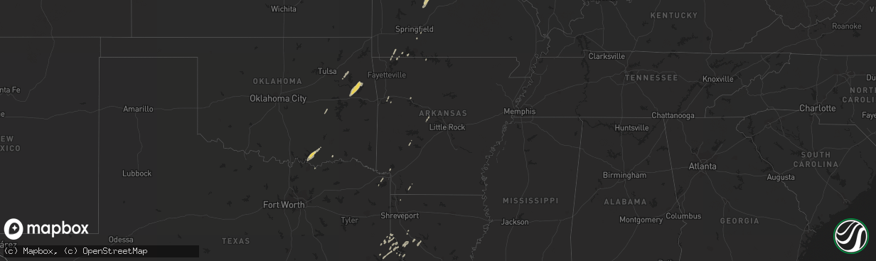 Hail map on April 15, 2012