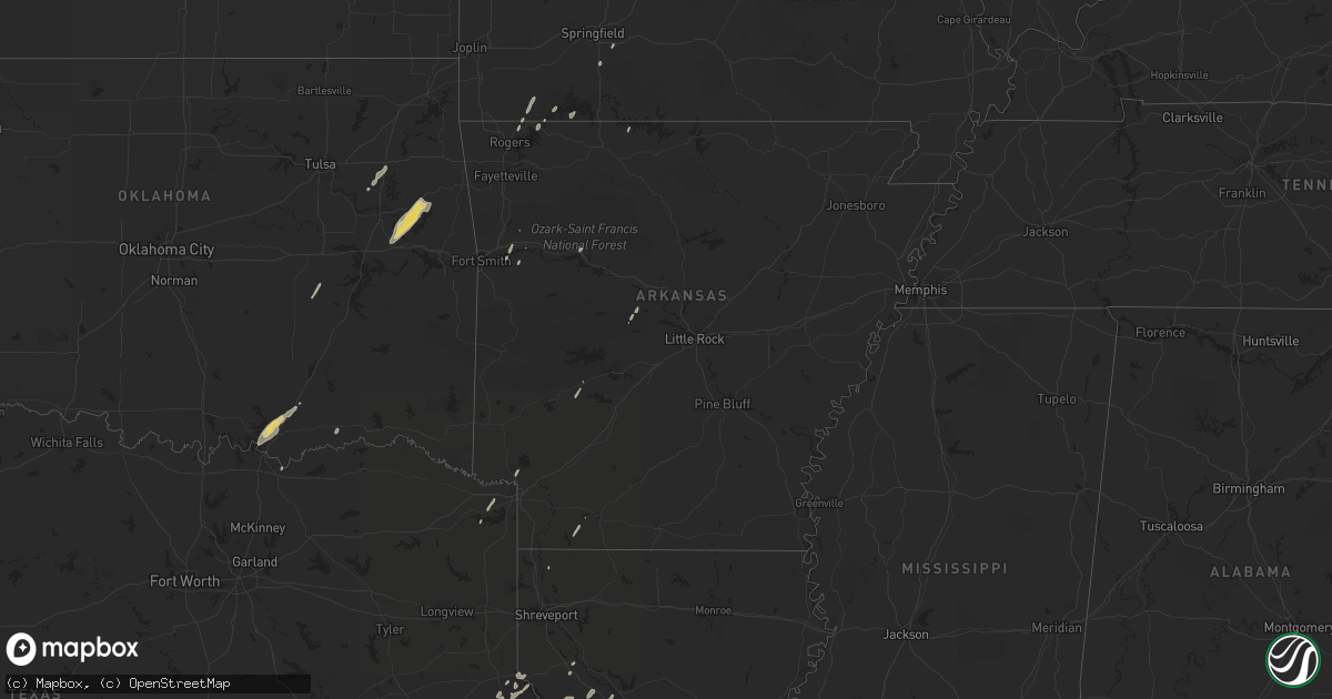 Hail map on April 15, 2012