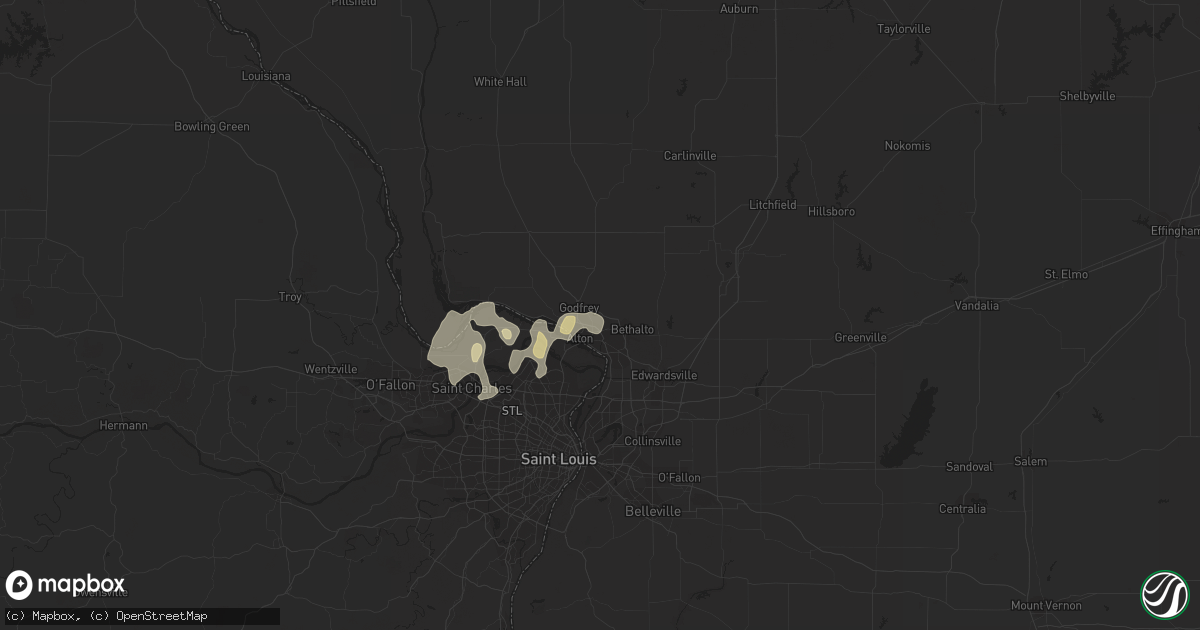 Hail map in Alton, IL on April 15, 2013
