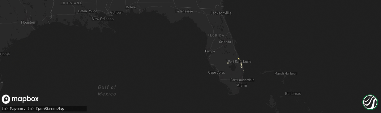 Hail map in Florida on April 15, 2013