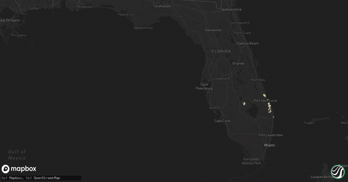 Hail map in Florida on April 15, 2013