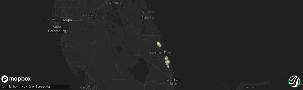Hail map in Fort Pierce, FL on April 15, 2013