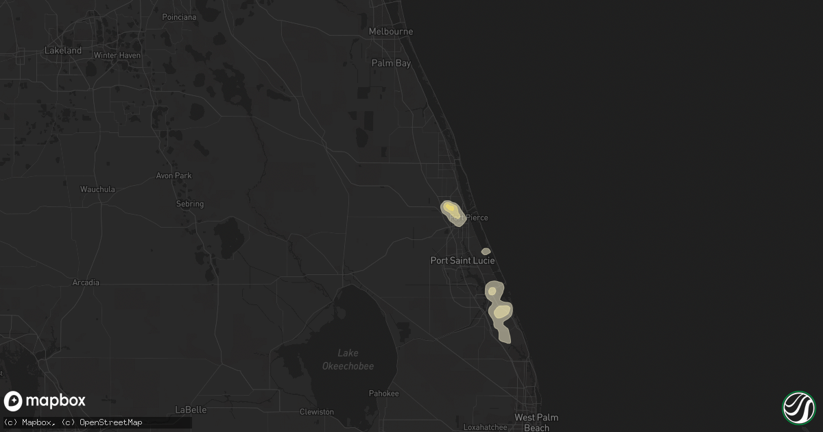 Hail map in Fort Pierce, FL on April 15, 2013