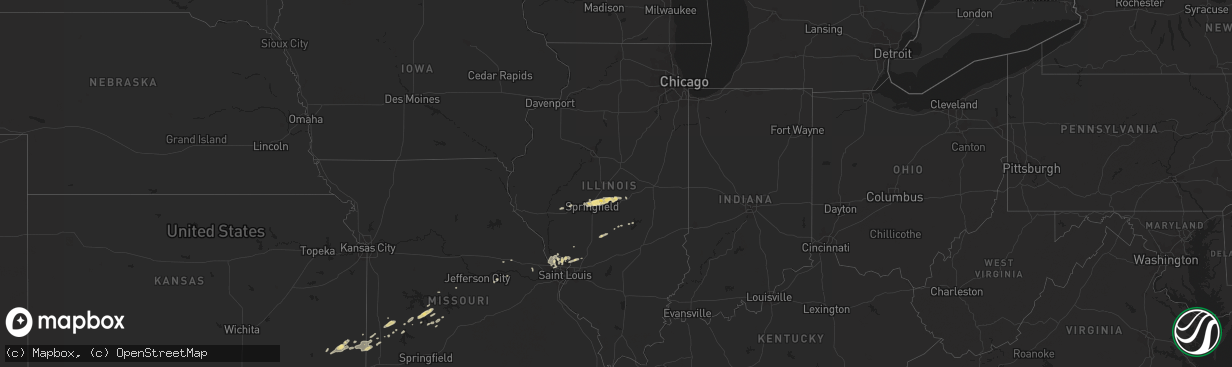 Hail map in Illinois on April 15, 2013