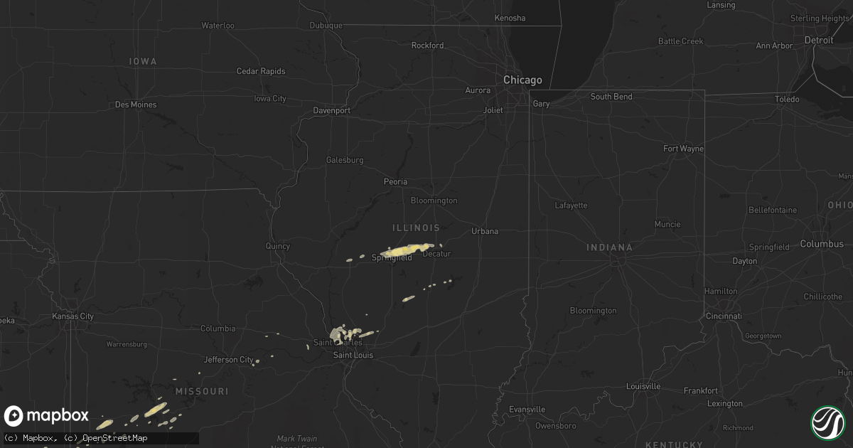 Hail map in Illinois on April 15, 2013