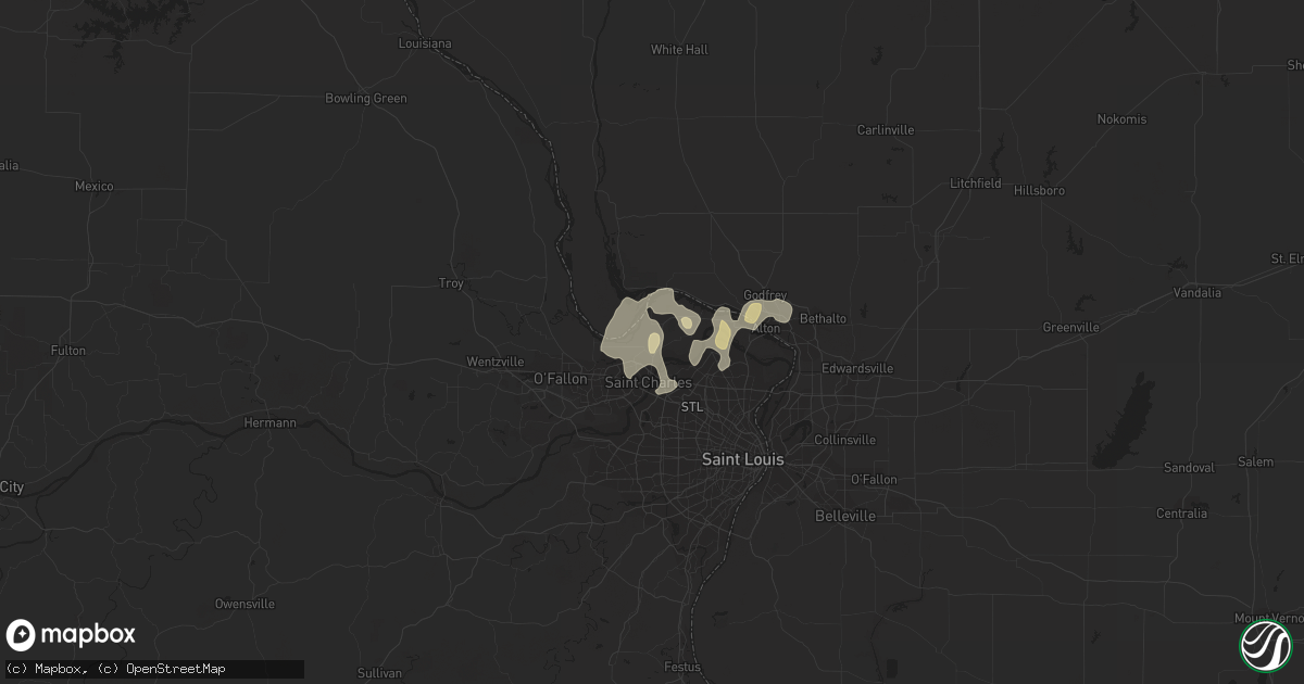 Hail map in Saint Charles, MO on April 15, 2013