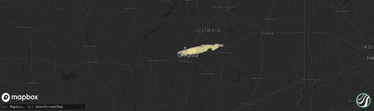 Hail map in Springfield, IL on April 15, 2013