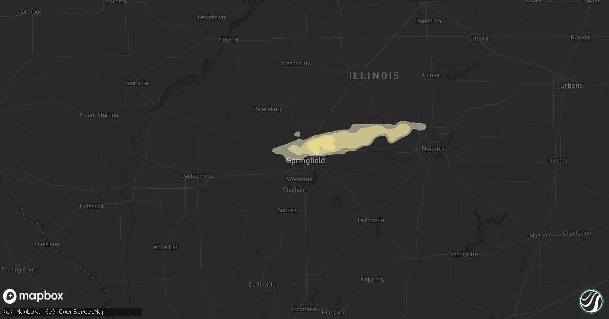 Hail map in Springfield, IL on April 15, 2013