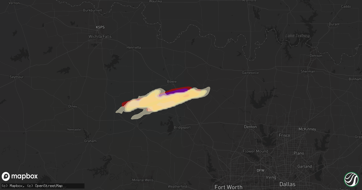 Hail map in Sunset, TX on April 15, 2013